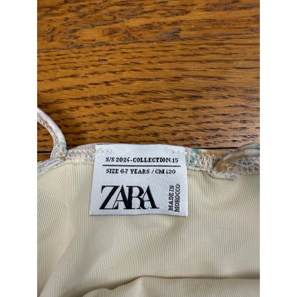NWT Zara Girls' Purple Floral Swimsuit Size 4-5 - Picture 3 of 4